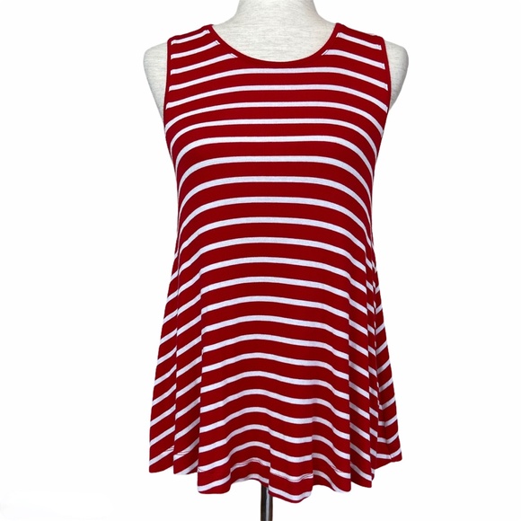 Merona Striped Tunic Tank Top w/ High Low Hem - Picture 1 of 7